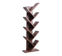 TMMLIJIPL Petite bibliothèque à 8 étages en forme d'arbre du sol au plafond, étagère de rangement sur pied, étagère de rangement pour la maison, étagère rustique marron pour bureau, salon