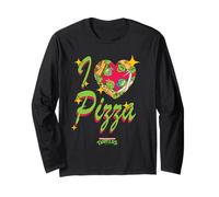 TMNT I Heart Pizza Retro Turtle Love Classic 90's Cartoon Manche Longue