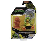 TMNT - Jouet Skateur acrobatique Gyro Donatello 7 cm - Tortue Ninja Edition Classique. Effectue des Tours de Skate et atterris sur Les Quatre Roues à Chaque Fois !