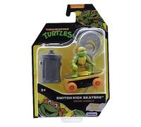 TMNT - Jouet Skateur acrobatique Gyro Michelangelo 7 cm - Tortue Ninja Edition Classique. Effectue des Tours de Skate et atterris sur Les Quatre Roues à Chaque Fois !