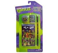 TMNT Personalized 4 Piece Study Kit, stationery School Gift Set, School Supplies with Note Pad, Pencil, Eraser & Sharpener