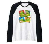 TMNT Retro Comic Vibes Team Collage Heroes Half Shell Style Manche Raglan
