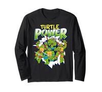 TMNT T-Shirt Turtle Power Breaking Though Manche Longue