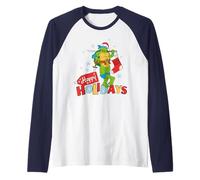 TMNT Teenage Mutant Ninja Turtles Christmas Happy Fun Holidays Manche Raglan