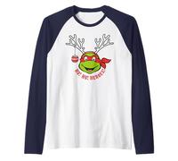 TMNT Teenage Mutant Ninja Turtles Christmas Holidays Classic 80s Manche Raglan