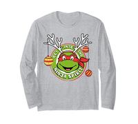 TMNT Teenage Mutant Ninja Turtles Christmas Spirit Fun Retro 80s Manche Longue