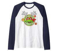 TMNT Teenage Mutant Ninja Turtles Christmas Spirit Fun Retro 80s Manche Raglan
