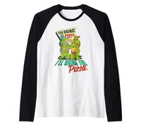 TMNT Teenage Mutant Ninja Turtles Pizza Party Geeks Classique Manche Raglan