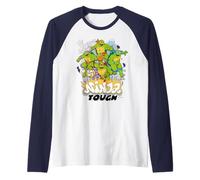 TMNT Teenage Mutant Ninja Turtles Tough Team Pose Retro NYC Manche Raglan