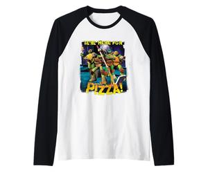 TMNT We're Here for The Pizza Group Shot Manche Raglan