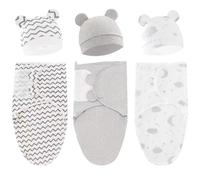TMOYJPX Drap Emmaillotage Bebe 6 a 9 Mois Lot de 3 Coton Été Bonnet Emmaillotage Imprimé pour Nouveau-né Filles et Garçons (16#)