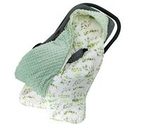 TMOYJPX Nid d'ange Bebe Cosy Mi Saison pour Poussette 90X90 cm 5 Point Polaire Couverture Bebe Coton pour Fille Garcon 0-12 Mois (Feuille, Hiver)