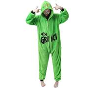 TMOYJPX Pyjama Femme Noel Grinch Manches Longues Pyjama Hiver Femme Chaud (FR/ES, Alpha/Lettres, M, Taille Normale, Taille Normale, Grinch)