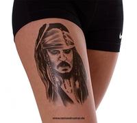 TMP 1 x Jack Sparrow Tattoo - Pirates des Caraïbes Pirate - Tatouage temporaire A002 (!)