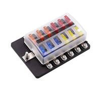 TMP1105 1 pièces 6/12 voies 12V 32V couvercle fusible support de la boîte M5 goujon avec lame de voyant LED for Auto voiture bateau Marine Trike Câblage de protection (Color : Multicolor)