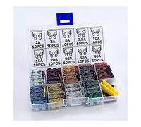 TMP1105 100 pièces fusibles de voiture moyens 2A 3A 5A 7.5A 10A 15A 20A 25A 30A 40A + ampli à pince avec boîte assortiment fusible à lame automatique SUV Câblage de protection