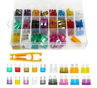 TMP1105 220Pcs / Set Assortiment de fusibles de voiture Auto Truck SUV Fusibles Mini Kits de fusibles à lame standard avec clip 2-35A Pièces de rechange automatiques Câblage de protection