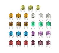 TMP1105 27 pièces 5A ~ 40A fusible automatique de petite taille insère des tablettes d'assurance automobile petit fusible avec lampe voiture insère un fusible Câblage de protection