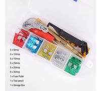 TMP1105 30 pièces mélange assorti voiture moto camion lame fusible ensemble Kit 5A 10A 15A 20A 25A 30Amp Test crayon Auto accessoires Câblage de protection