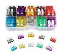TMP1105 Lot de 100/50 fusibles à lame micro for camion de voiture 2 A 3 A 5 A 7,5 A 10 A 15 A 20 A 25 A 30 A 35 A avec assortiment de boîtes en Câblage de protection (Color : Multicolor)