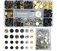 TmppDeco 158 Boutons Pression Metalliques pour Cuir 6 Couleurs- 12,5mm Boutons Pression Métal 4Pcs Outil de Fixation, pour Vêtements, Vestes, Jeans, Sacs