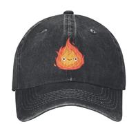TMQZHQAVH Calcifer Anime Movie Deniim Casquette de Baseball Tennis Japonais Patinage Bonnet de Routier Femmes d’été Hommes Casquettes de Baseball solaires Tendance