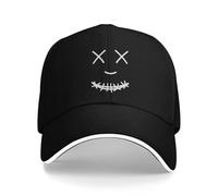 TMQZHQAVH Sourire Visages Motif de Patch Casquette de Baseball Streetwear Blanc Chapeau de Camionneur Casquette d’été Femme coureuse Hippie Snapback