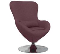Tmriohed Fauteuil oeuf pivotant en tissu avec coussin Violet 63 x 73 x 90 | Chaise de salon pivotante en forme d'œuf avec rembourrage doux pour des heures confortables dans la chambre ou le salon.