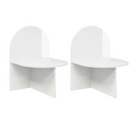 Tmriohed Lot de 2 tables de chevet en bois blanc brillant 48 x 49 x 65 cm | Utilisation flexible dans la chambre : peut être utilisée comme console murale ou autonome, offre une étagère moderne pour