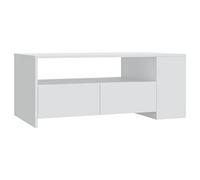 Tmriohed Table basse blanche 102 x 55 x 42 cm en bois | Table basse modulaire avec espace de rangement spacieux pour le salon ou le salon, surface facile d'entretien pour les