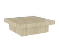 Tmriohed Table basse en chêne Sonoma 90 x 90 x 28 cm | Table basse plate en bois aspect chêne pour bureau et salon, surface de rangement en 4 parties facile d'entretien