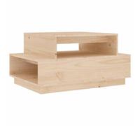 Tmriohed Table basse en pin massif 80 x 55 x 40,5 cm | Table de canapé rustique en pin non traité avec espace de rangement pour le salon et rangement pour les collations.