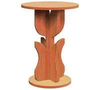 Tmriohed Table basse marron ciré 39,5 x 39,5 x 53,5 cm en pin massif | Table d'appoint ronde en pin pour votre salon - Idéale comme étagère pour tasses à café, décoration et magazines.