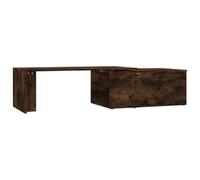 Tmriohed Table basse pivotante en chêne fumé - 150 x 50 x 35 cm - Table de | Table de salon flexible avec plateau rotatif à 360 degrés, beaucoup d'espace de rangement et surface en bois facile