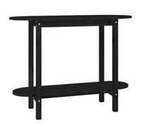 Tmriohed Table console en pin massif noir 110 x 40 x 80 cm | Table d'appoint fine avec étagère pour couloir et salon, offre un espace de rangement pour la décoration et les livres.