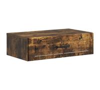 Tmriohed Table d'appoint murale en chêne fumé, table de chevet suspendue avec 1 tiroir, table de chevet flottante en bois pour chambre à coucher, 59 x 34,5 x 17 cm