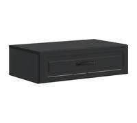 Tmriohed Table de chevet suspendue noire, table d'appoint murale en bois avec tiroir, table de chevet flottante pour salon et couloir, 59 x 34,5 x 17 cm