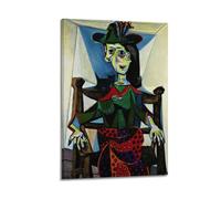 TMRL Impression sur toile célèbre de Pablo Picasso (Dora Maar avec chat) - Impression sur toile pour albums de musique et films - Peinture décorative pour salon, chambre à coucher - 60 x 90 cm - Style