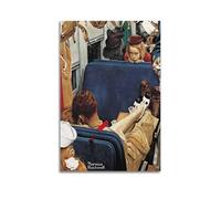 TMRL Impression sur toile Little Girl Observing Lover de Norman Rockwell - Décoration pour salon, chambre à coucher - 20 x 30 cm - Style sans cadre