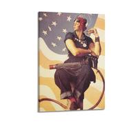 TMRL Poster sur toile Norman Rockwell Painter's Work《Rosie The Riveter》PostersWall Art Poster Music Albums and Movies Peinture décorative pour salon, chambre à coucher, 60 x 90 cm, style cadre
