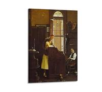 TMRL Poster sur toile The Marriage License de Norman Rockwell - Impression sur toile pour albums de musique et films - Peinture décorative pour salon, chambre à coucher - 50 x 75 cm - Style cadre
