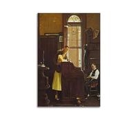 TMRL Poster sur toile The Marriage License de Norman Rockwell - Impression sur toile pour albums de musique et films - Peinture décorative pour salon, chambre à coucher - 30 x 45 cm - Style sans cadre