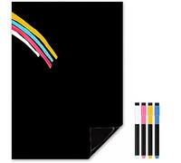 TMS Tableau noir magnétique pour cuisine | Tableau noir magnétique pour réfrigérateur A3 avec marqueurs liquides de couleur | Grand tableau blanc flexible à utiliser comme tableau d'affichage pour les