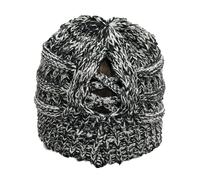 TMTGTS Bonnet d'hiver doux pour femme - Queue de cheval - Bonnet en tricot - Bonnet chaud extensible - Tresses - Trou - Bonnet tricoté pour femme et fille - Cheveux longs - Une pièce (7#)