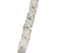TMTGTS Bordure de perles - 2 cm x 2 m - Bordure de strass - Bordure en dentelle pailletée - Ruban décoratif pour marque-pages, sacs, épingles, bandeaux, scrapbooking
