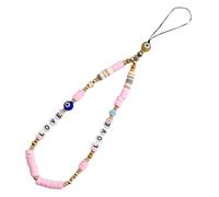 TMTGTS Chaîne de téléphone portable avec perles - Pendentif mauvais œil - Cordon tour de cou - Porte-clés de téléphone portable - Dragonne - Chaîne de téléphone pour téléphones portables, lecteurs USB