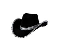 TMTGTS Chapeau de cowboy - Chapeau de soleil - Chapeau d'été à large bord - Chapeau tendance - Pour le carnaval de Noël, la mascarade, les mariages, les dîners, les bals, les boîtes de nuit, le