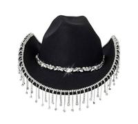 TMTGTS Chapeau de cowboy - Chapeau de soleil - Chapeau d'été à large bord - Chapeau tendance - Pour le carnaval de Noël, la mascarade, les mariages, les dîners, les bals, les boîtes de nuit, le