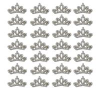 TMTGTS Fliz Lot de 50 appliques pour cheveux DIY à coudre - Mini couronne brillante - Accessoires pour décorer des chapeaux, tentures murales, chemises, sacs, chaussures, porte-clés, écharpes