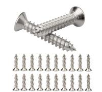 TMTGTS Lot de 100 vis universelles M5 x 35 à tête plate en acier inoxydable - Vis à tête plate cruciforme - Petites vis pour panneaux de fibres, plastique, bois, panneaux d'aggloméré